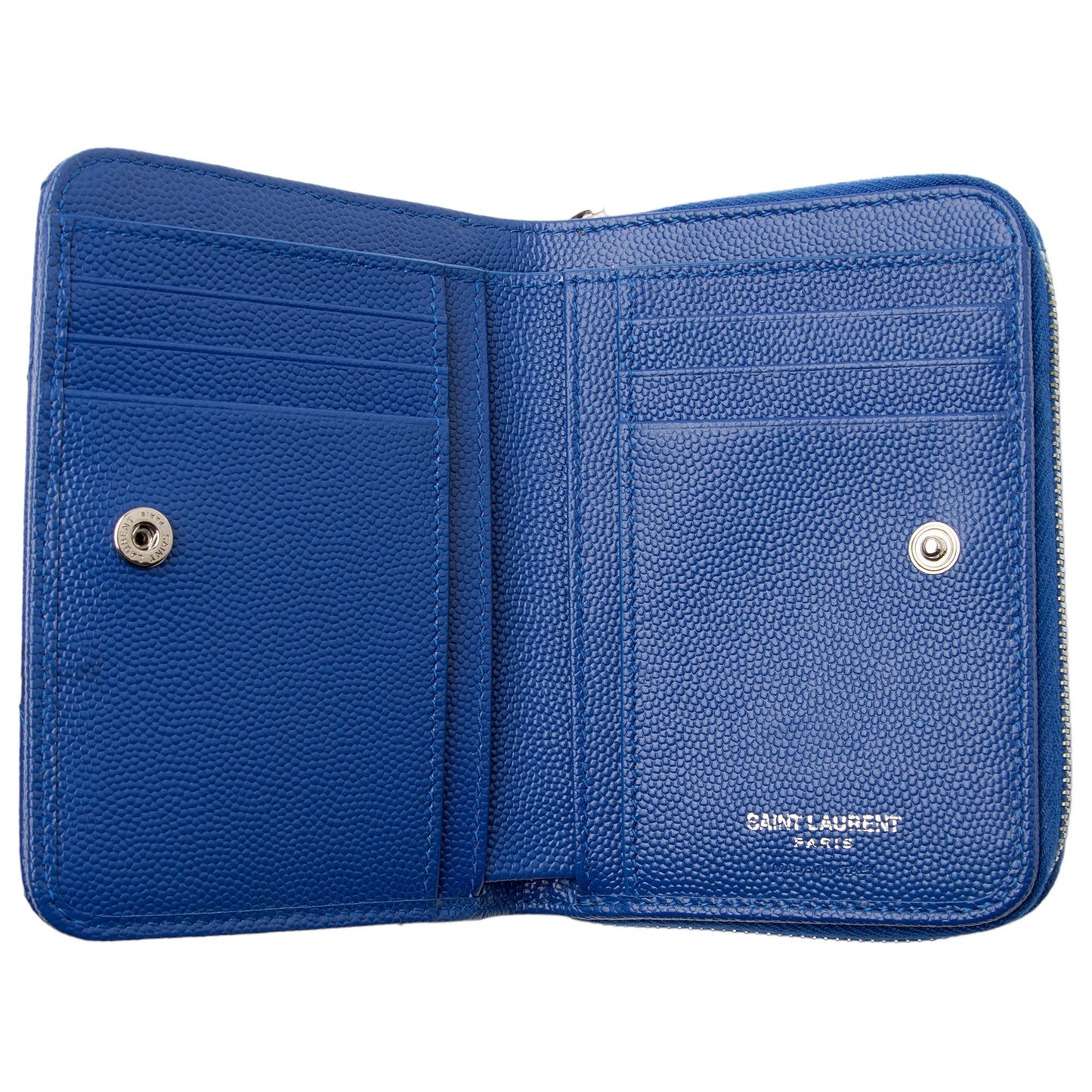 Saint Laurent Matelasse Grain de Poudre Monogram Compact Zip Around Wallet haBtSP