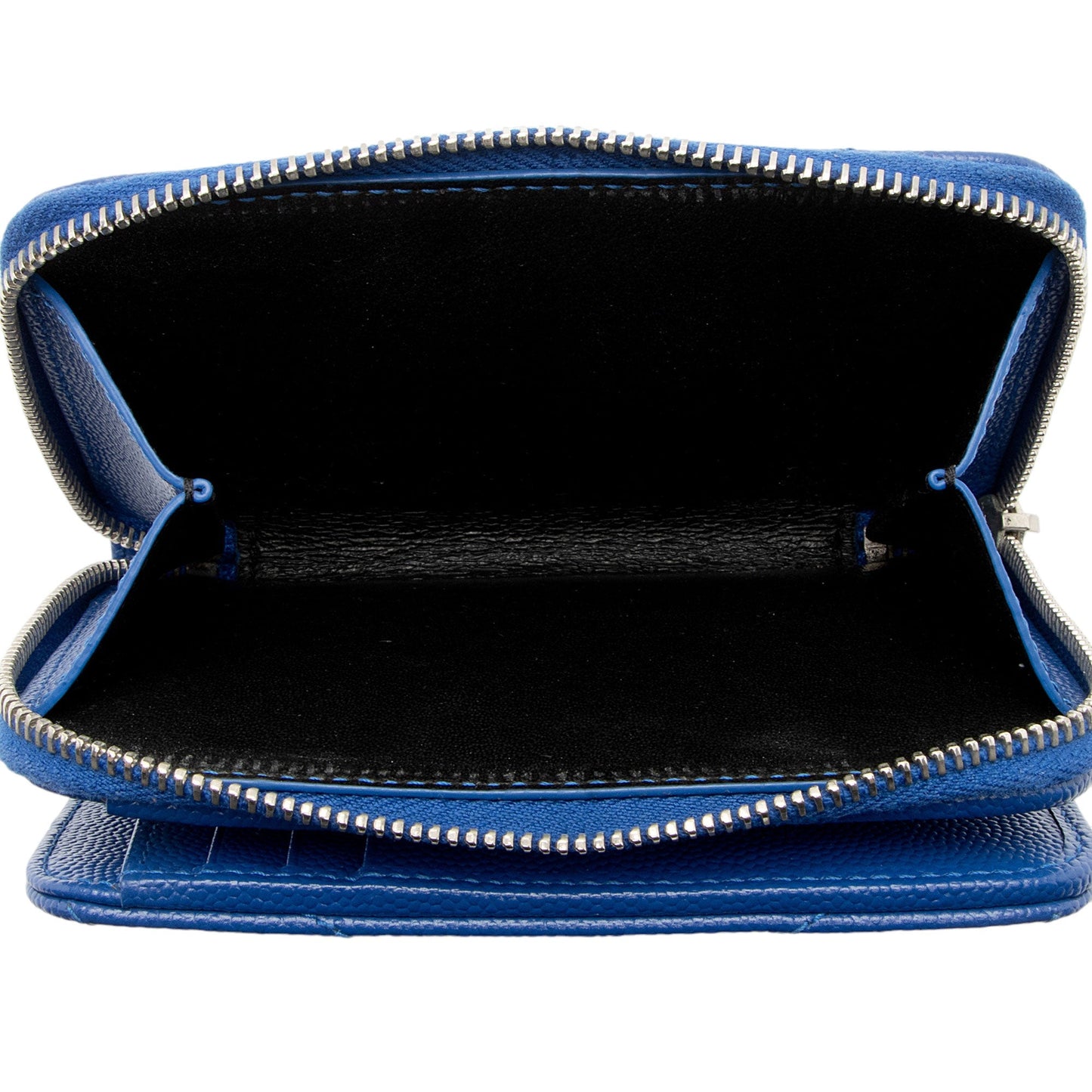 Saint Laurent Matelasse Grain de Poudre Monogram Compact Zip Around Wallet haBtSP
