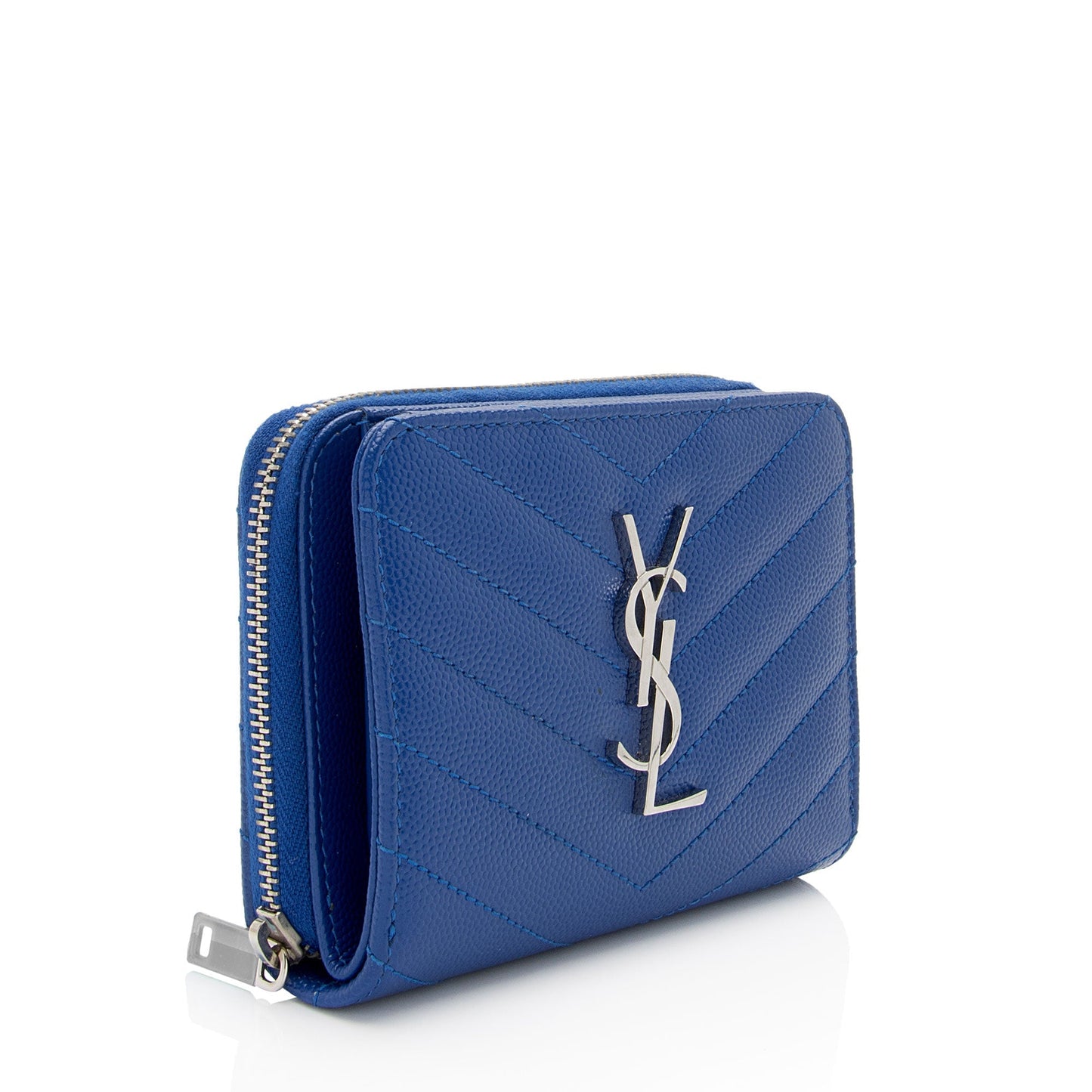 Saint Laurent Matelasse Grain de Poudre Monogram Compact Zip Around Wallet haBtSP