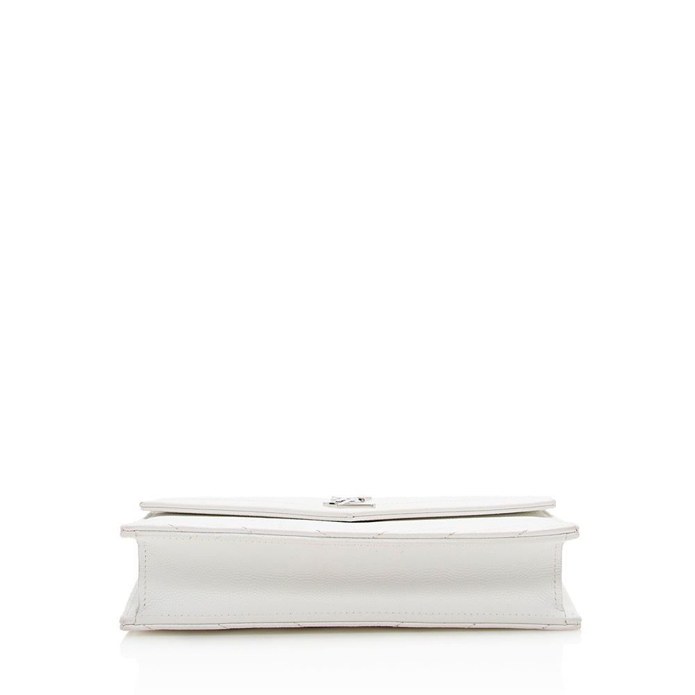 Saint Laurent Matelasse Grain de Poudre Monogram Envelope Chain Wallet 15981