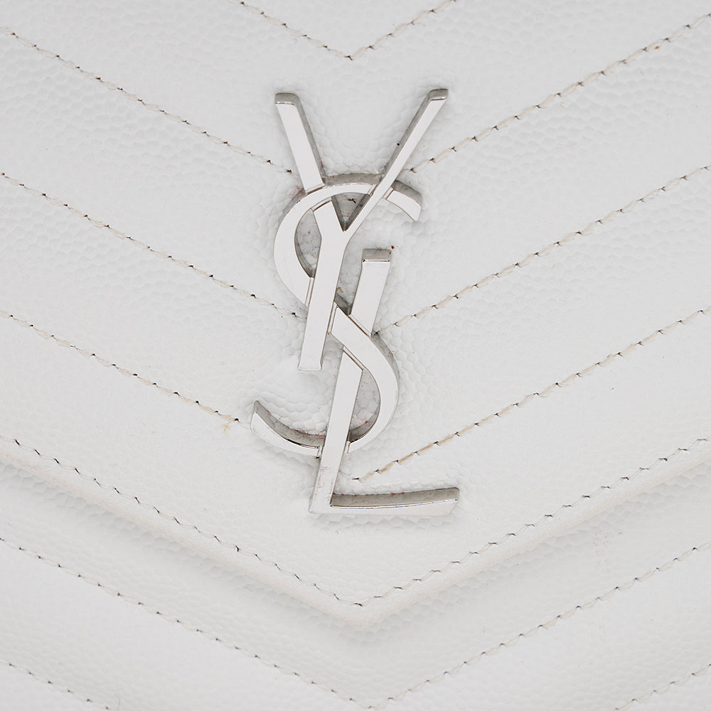 Saint Laurent Matelasse Grain de Poudre Monogram Envelope Chain Wallet 15981