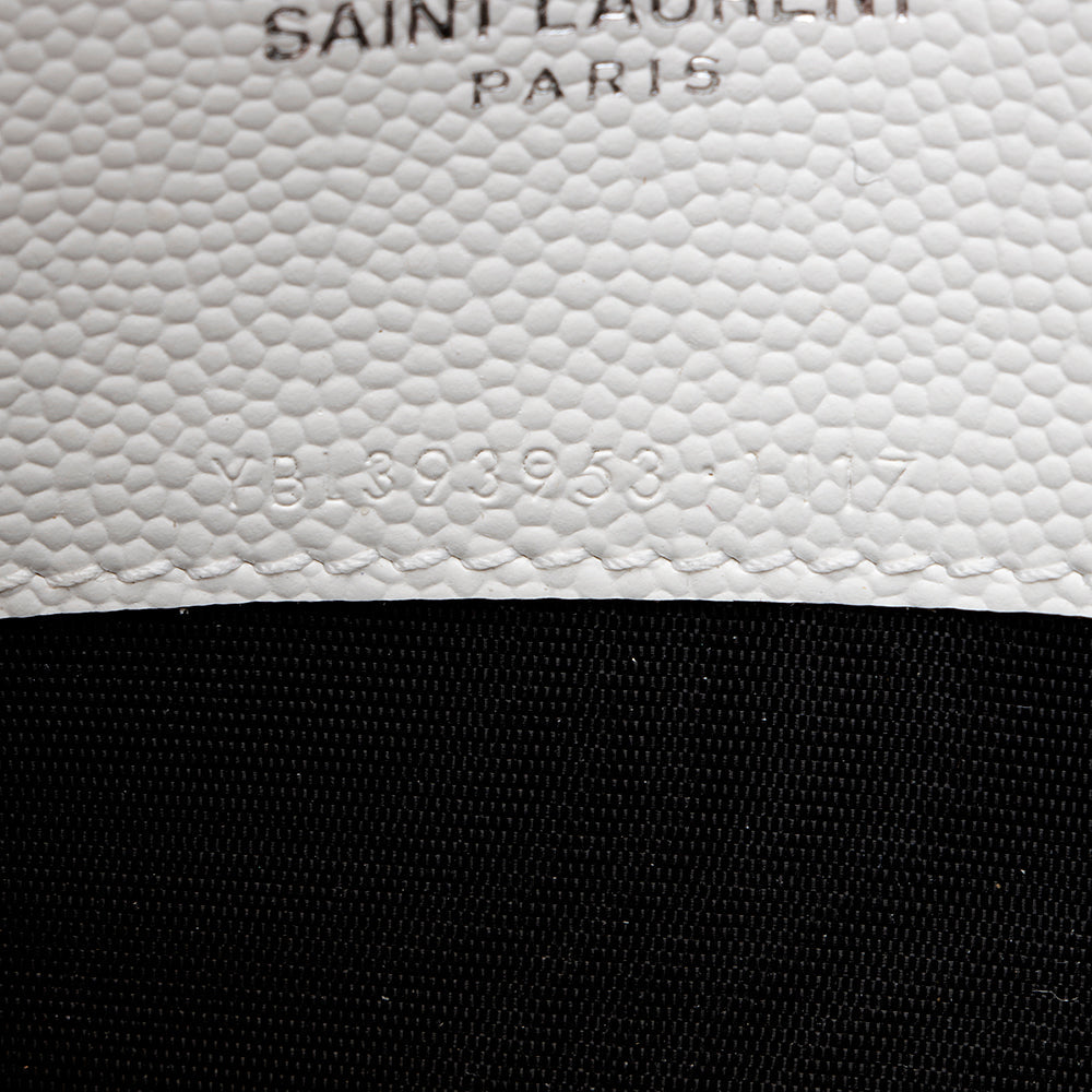 Saint Laurent Matelasse Grain de Poudre Monogram Envelope Chain Wallet 15981