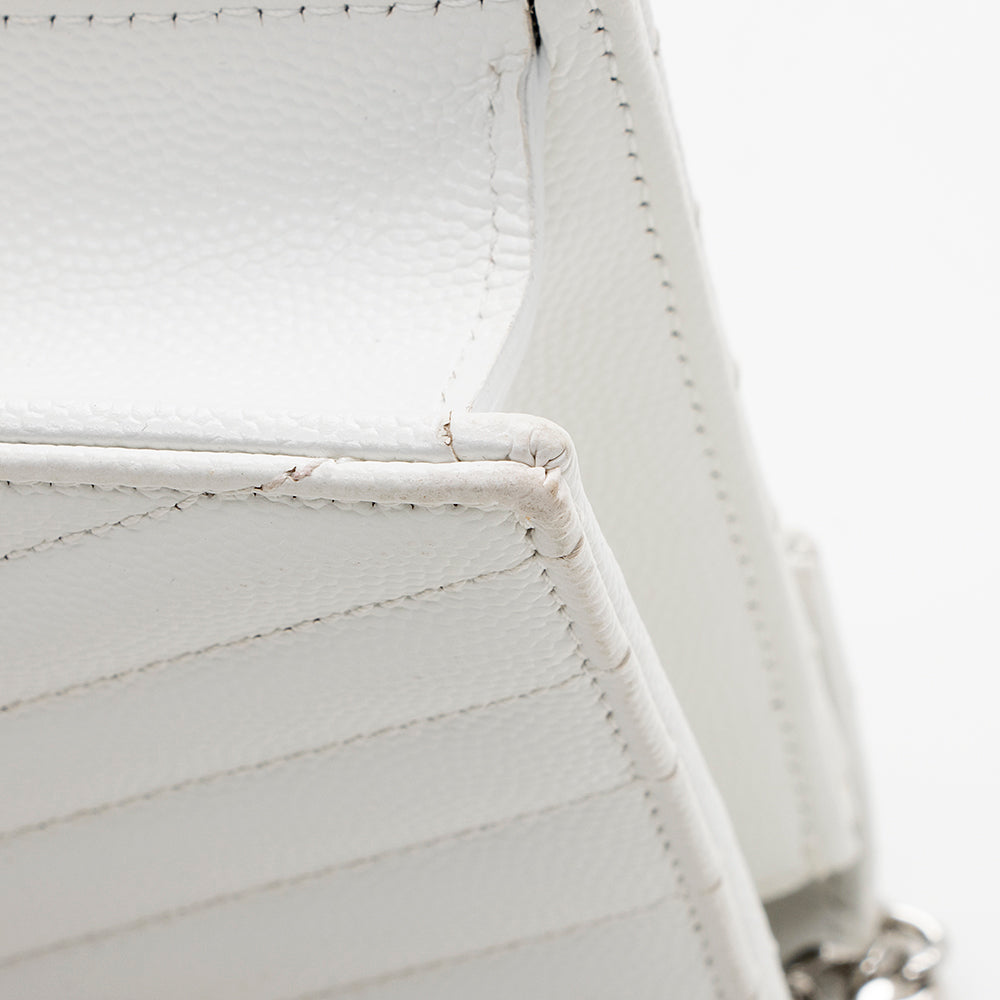 Saint Laurent Matelasse Grain de Poudre Monogram Envelope Chain Wallet 15981