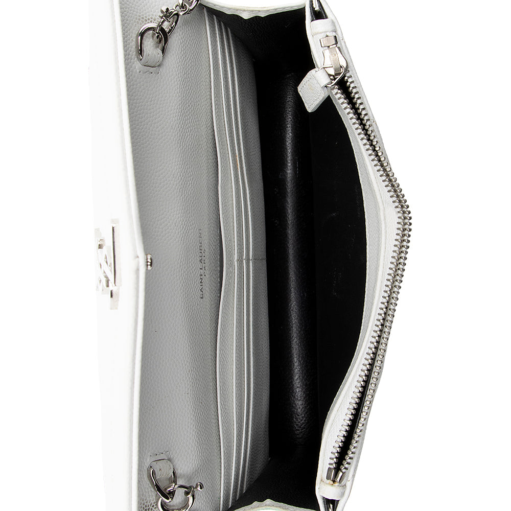 Saint Laurent Matelasse Grain de Poudre Monogram Envelope Chain Wallet 15981