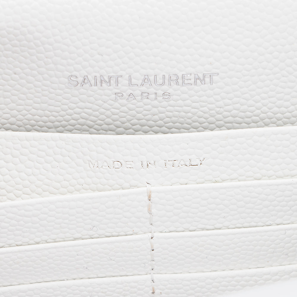 Saint Laurent Matelasse Grain de Poudre Monogram Envelope Chain Wallet 15981