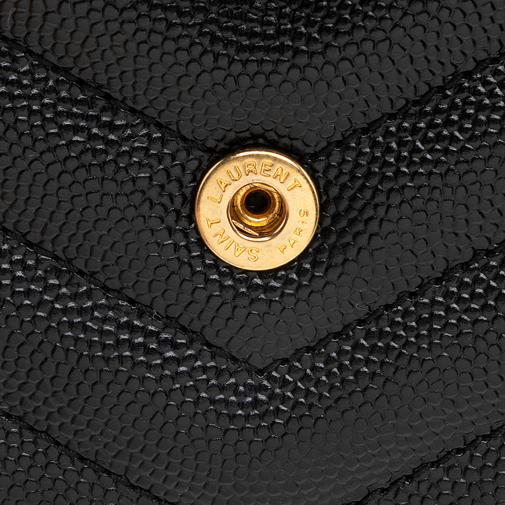 Saint Laurent Matelasse Grain de Poudre Monogram Envelope Chain Wallet 19240
