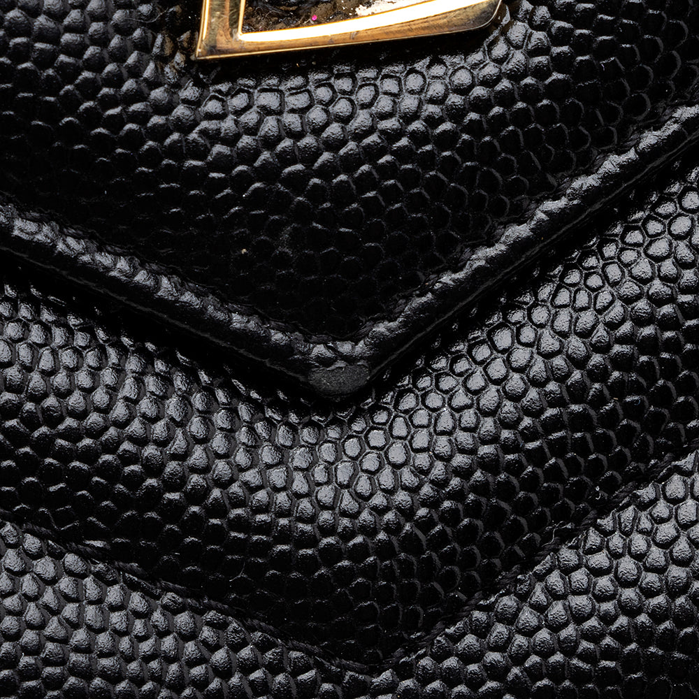 Saint Laurent Matelasse Grain de Poudre Monogram Envelope Chain Wallet 19240