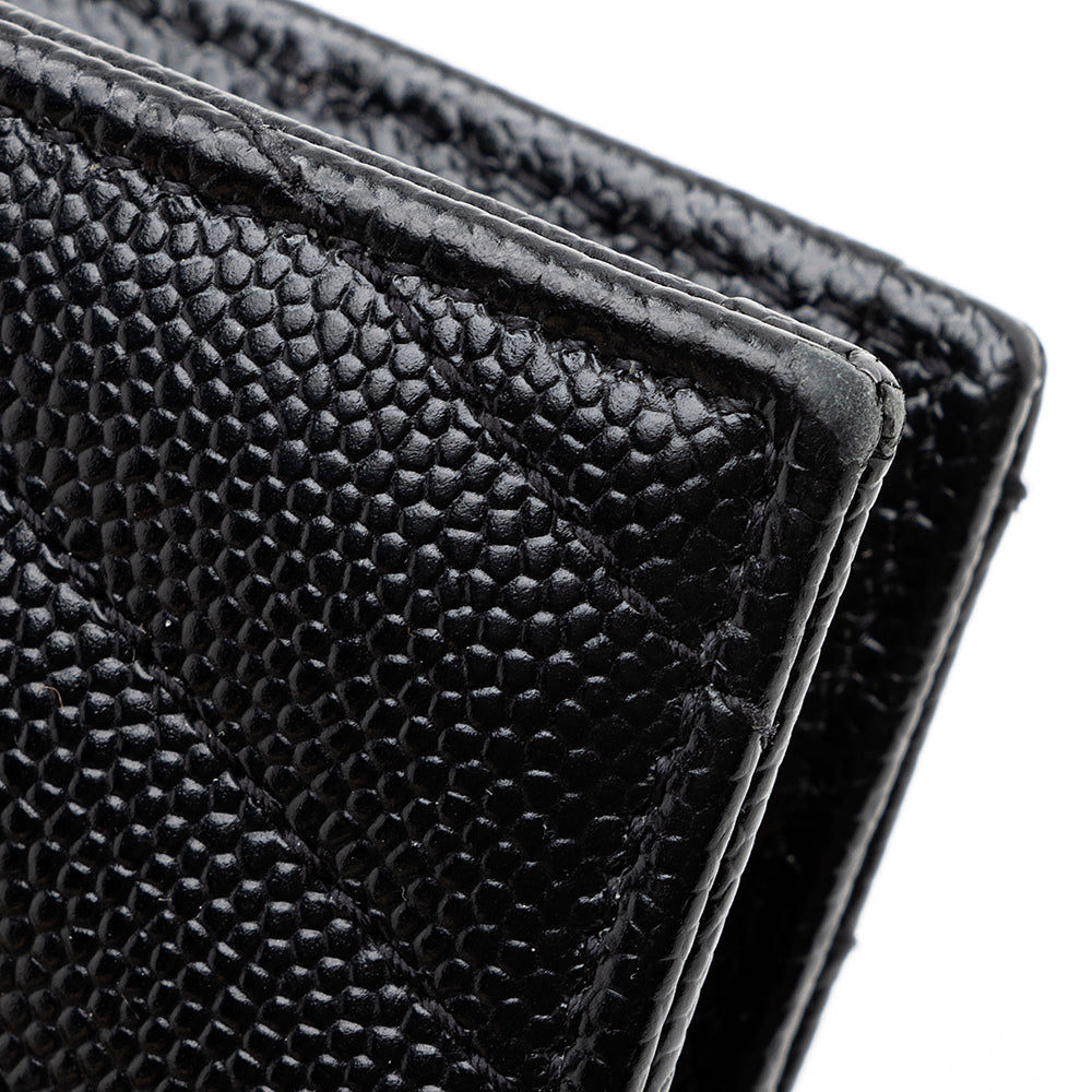 Saint Laurent Matelasse Grain de Poudre Monogram Envelope Chain Wallet 19240