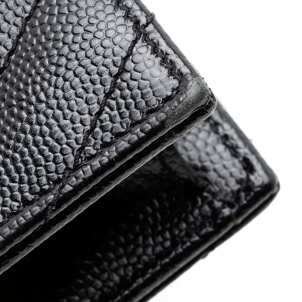 Saint Laurent Matelasse Grain de Poudre Monogram Envelope Chain Wallet 19240