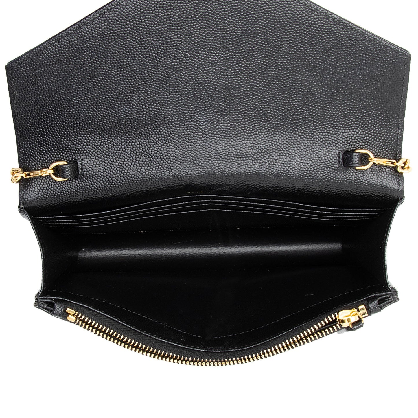 Saint Laurent Matelasse Grain de Poudre Monogram Envelope Chain Wallet qb9r0n