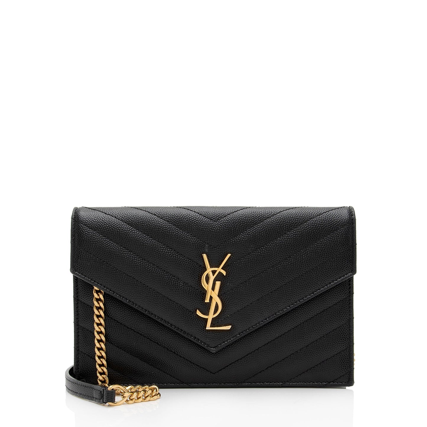 Saint Laurent Matelasse Grain de Poudre Monogram Envelope Chain Wallet bXElvR
