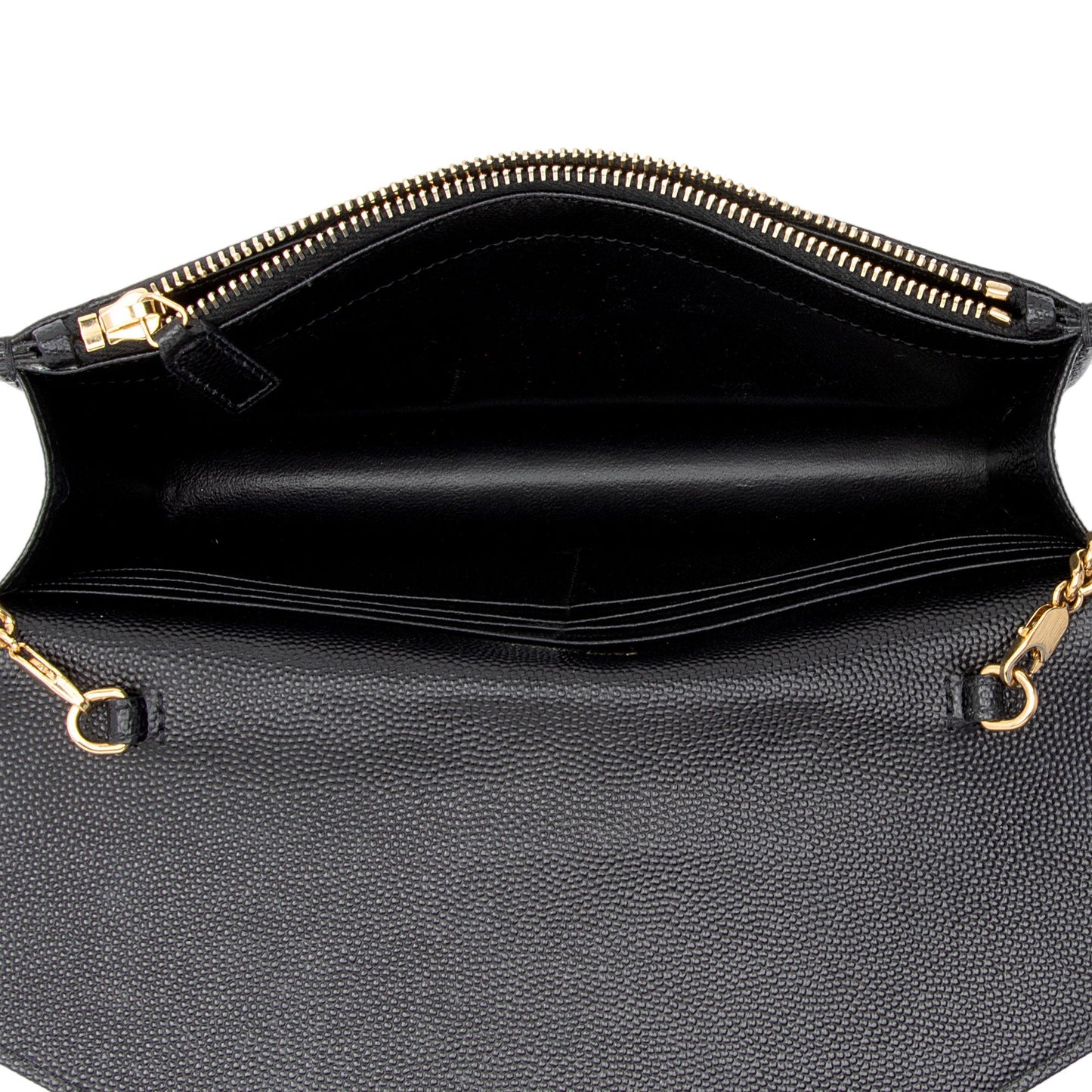 Saint Laurent Matelasse Grain de Poudre Monogram Envelope Chain Wallet bXElvR