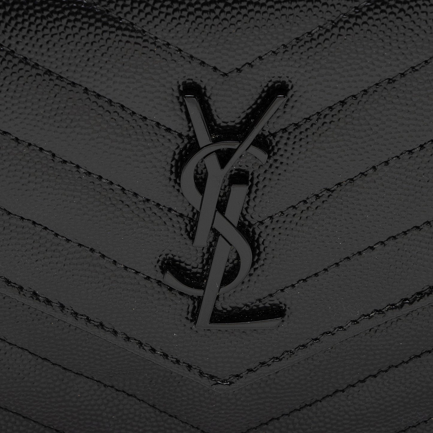 Saint Laurent Matelasse Grain de Poudre Monogram Envelope Chain Wallet HfJfIb