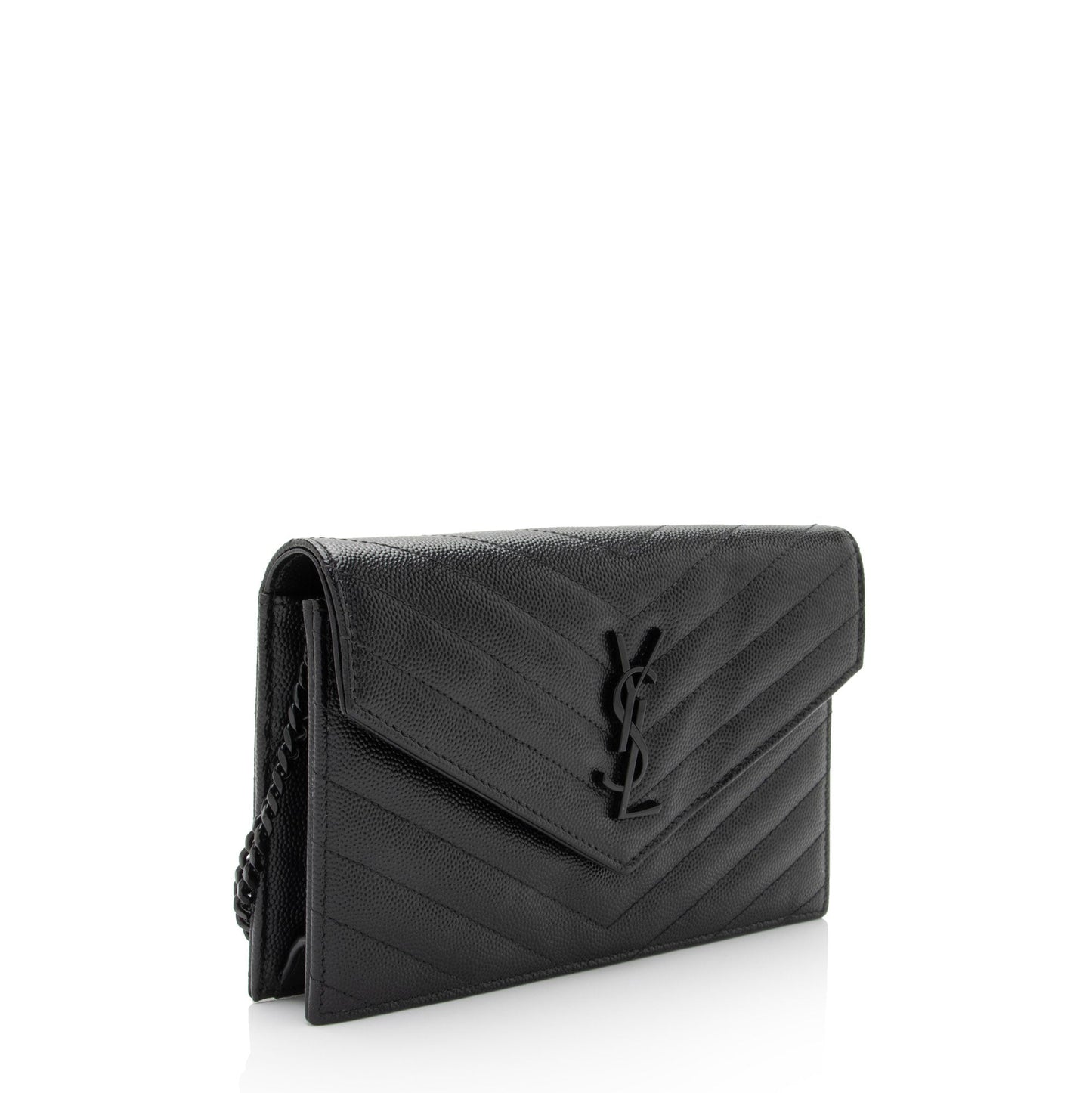 Saint Laurent Matelasse Grain de Poudre Monogram Envelope Chain Wallet HfJfIb
