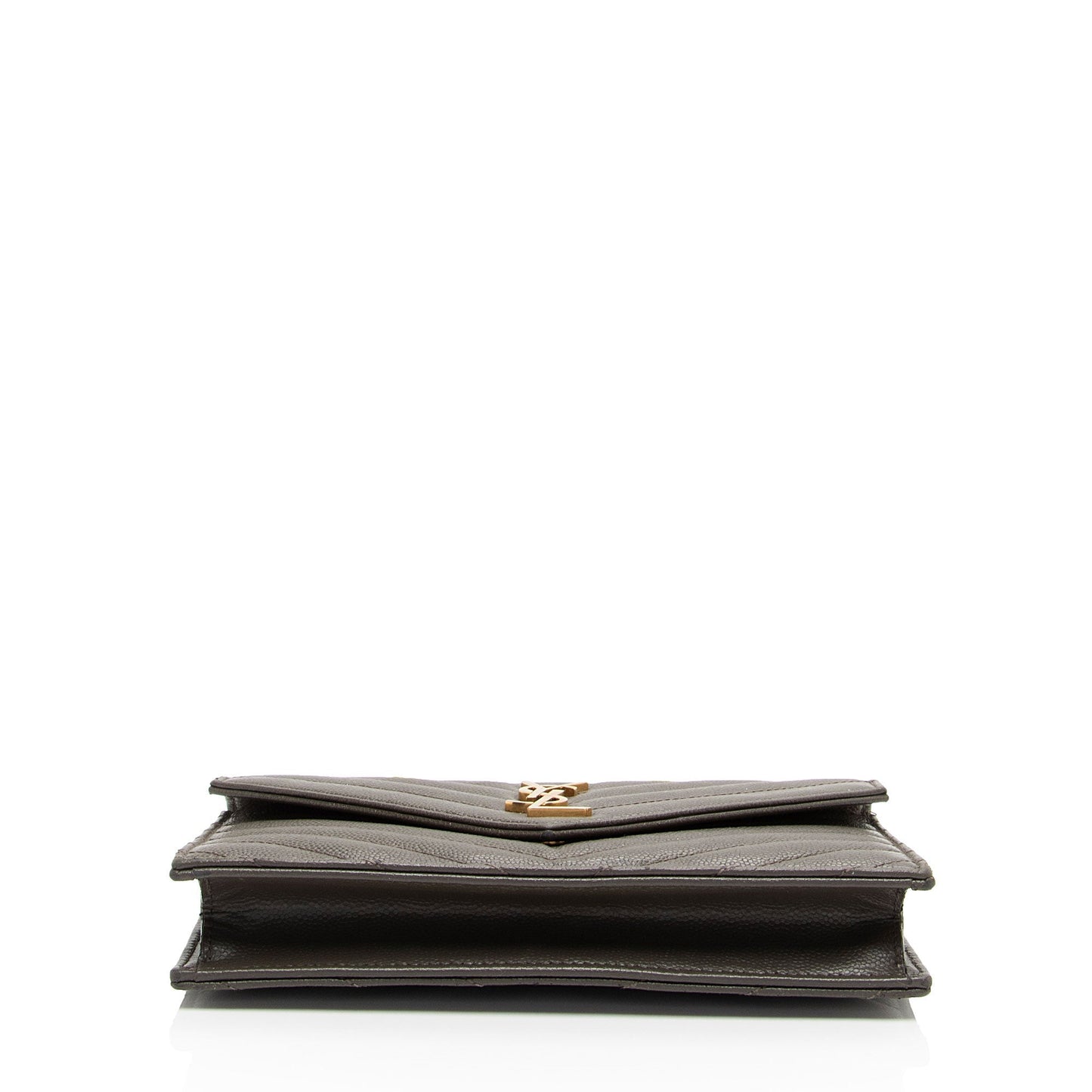 Saint Laurent Matelasse Grain de Poudre Monogram Envelope Chain Wallet LtbB65