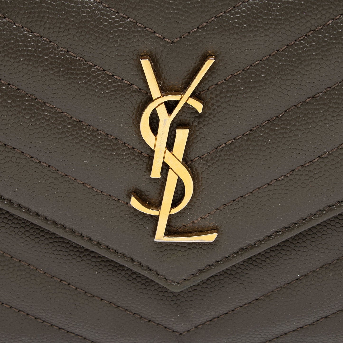 Saint Laurent Matelasse Grain de Poudre Monogram Envelope Chain Wallet LtbB65