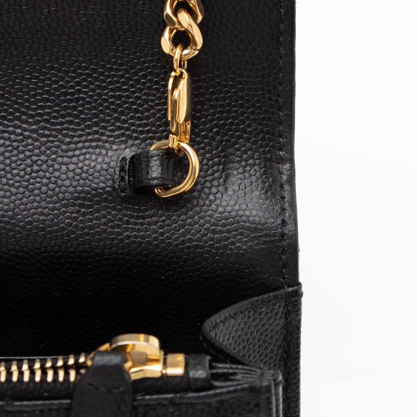 Saint Laurent Matelasse Grain de Poudre Monogram Envelope Chain Wallet 95fSun