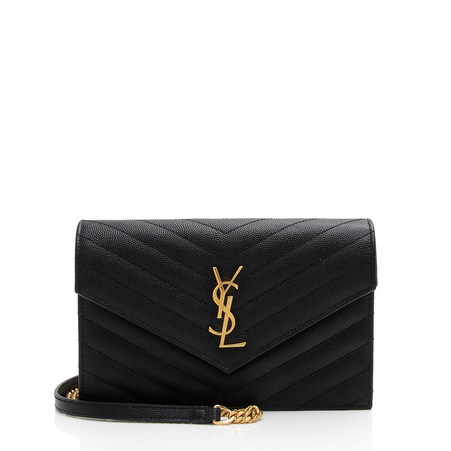 Saint Laurent Matelasse Grain de Poudre Monogram Envelope Chain Wallet DR4kKW