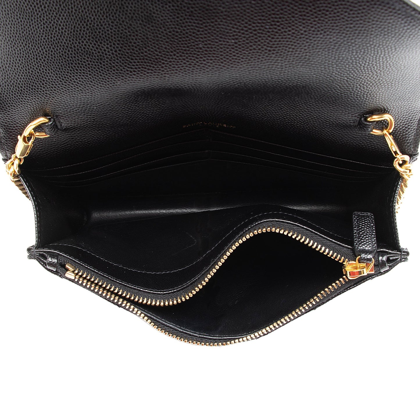 Saint Laurent Matelasse Grain de Poudre Monogram Envelope Chain Wallet DR4kKW