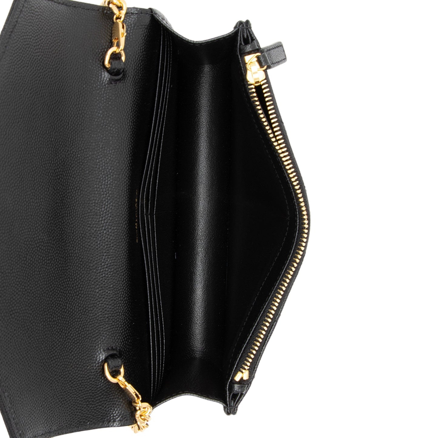Saint Laurent Matelasse Grain de Poudre Monogram Envelope Chain Wallet EIiwQw
