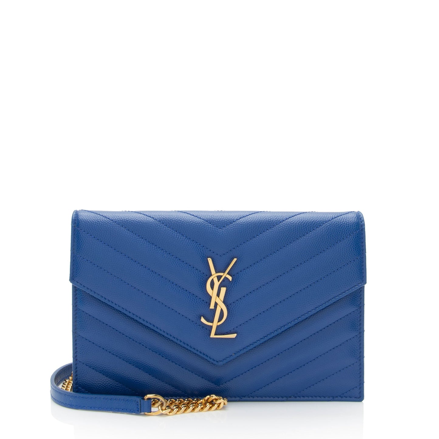 Saint Laurent Matelasse Grain de Poudre Monogram Envelope Chain Wallet 848BeC