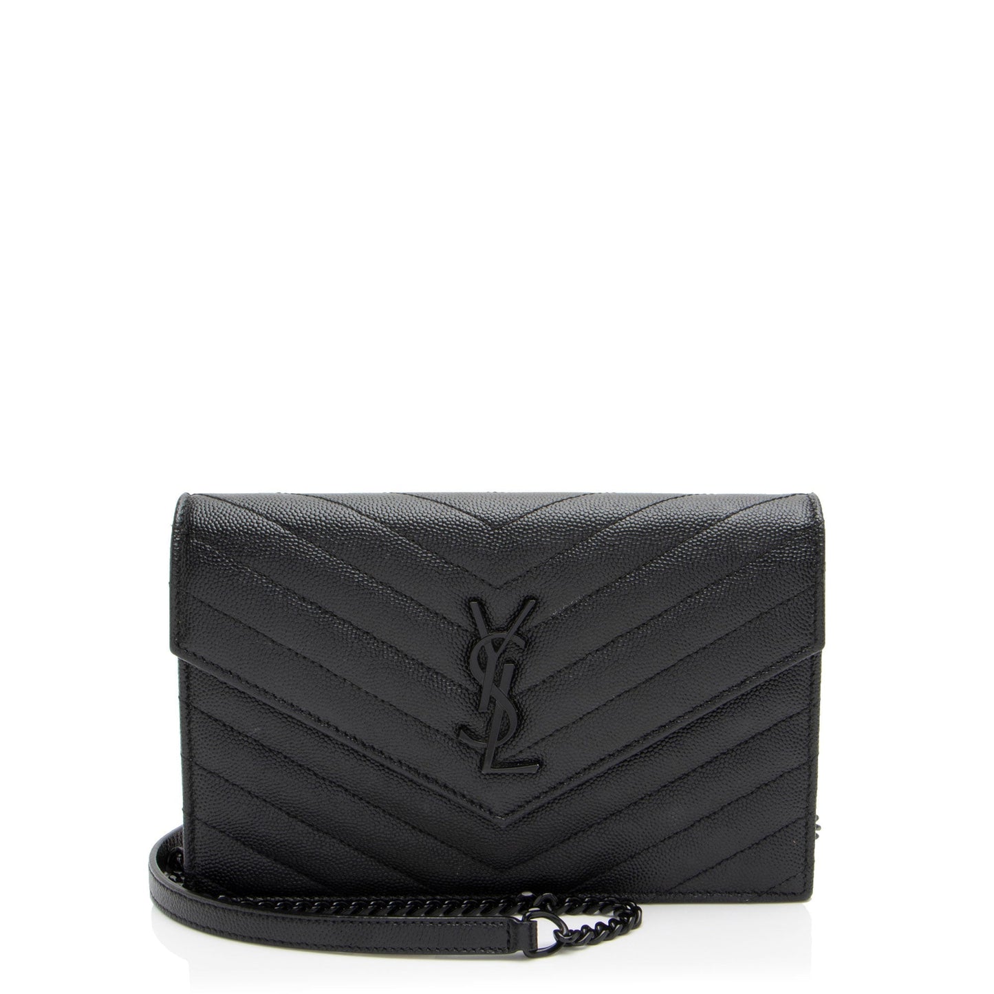Saint Laurent Matelasse Grain de Poudre Monogram Envelope Chain Wallet xHzUT8