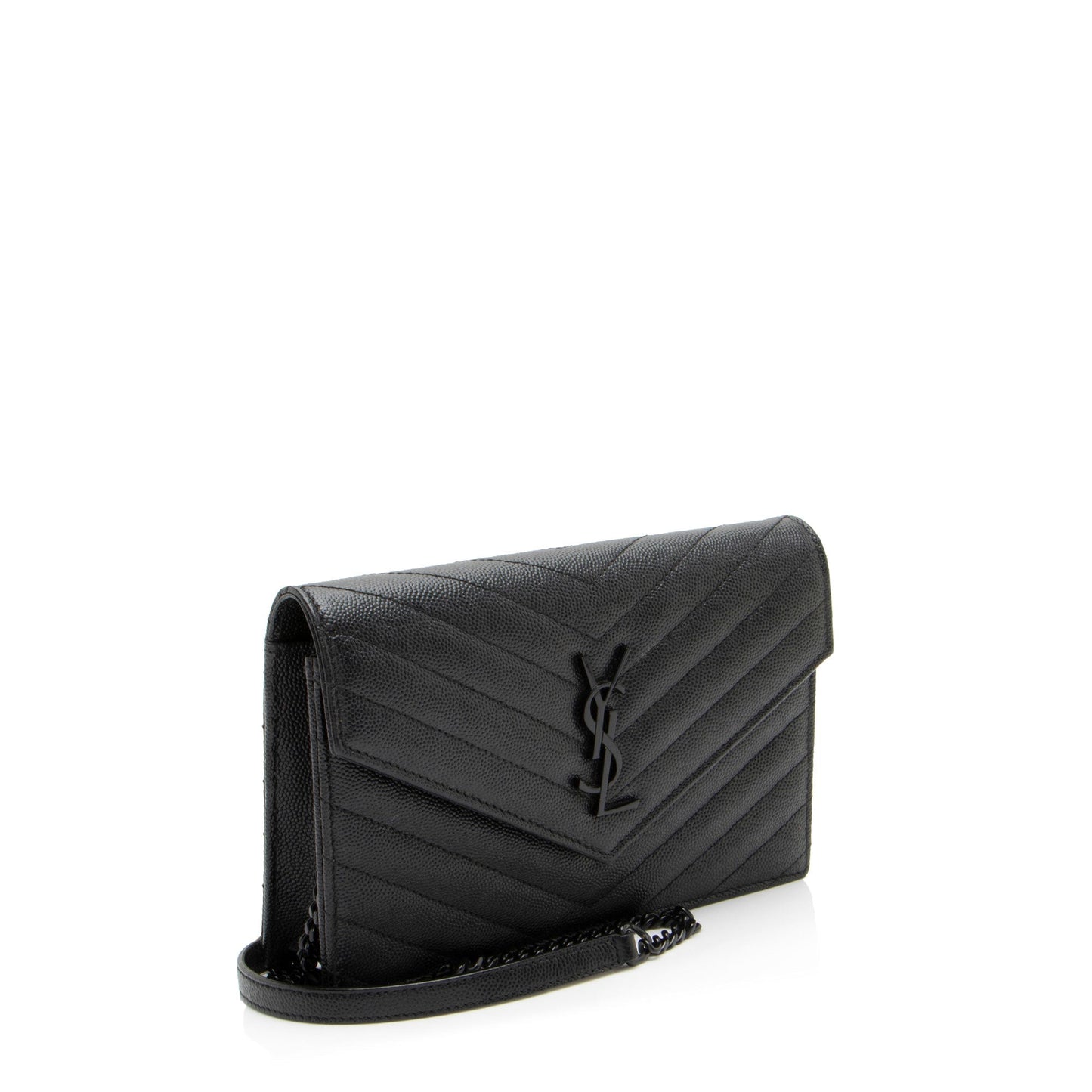 Saint Laurent Matelasse Grain de Poudre Monogram Envelope Chain Wallet xHzUT8
