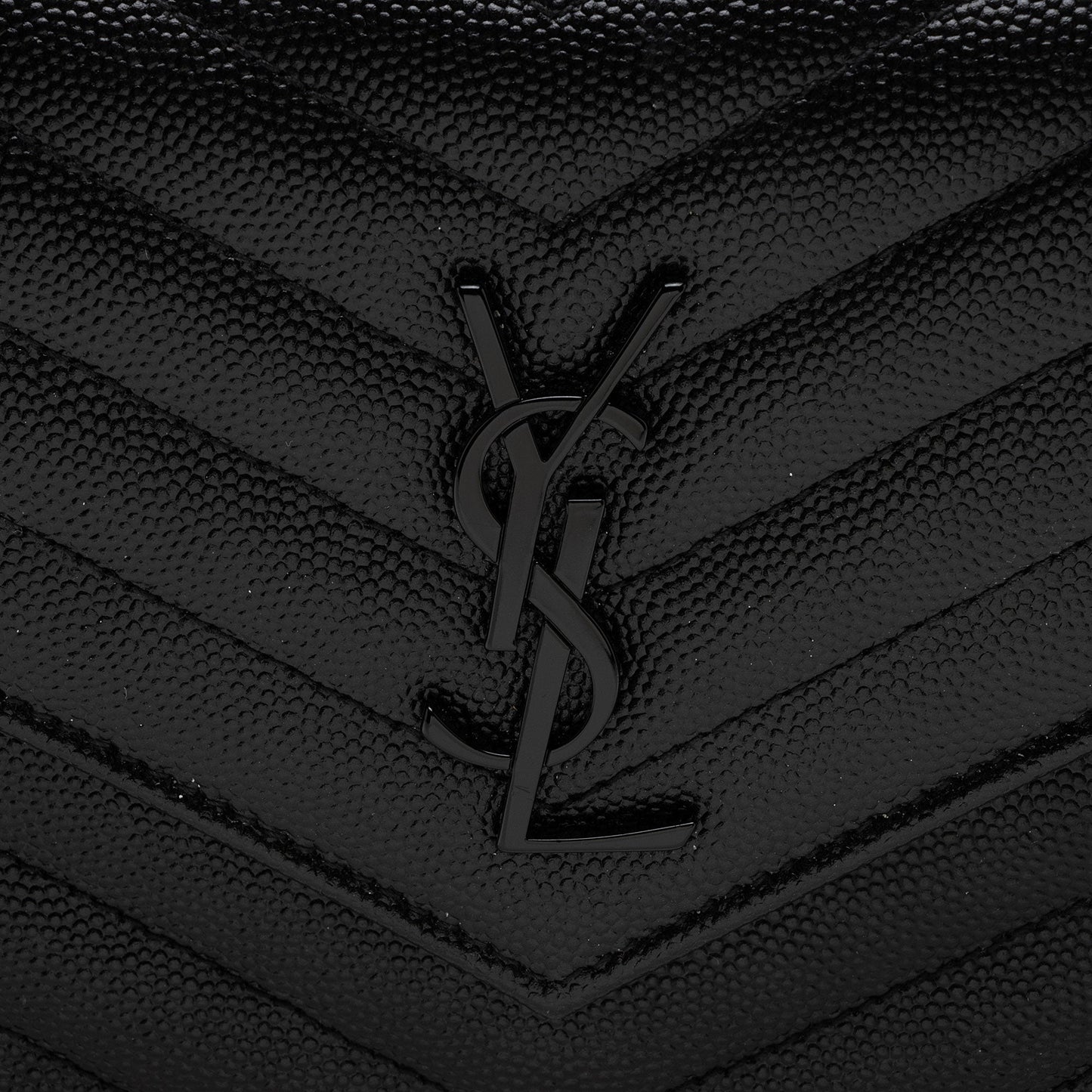 Saint Laurent Matelasse Grain de Poudre Monogram Envelope Chain Wallet igJITM