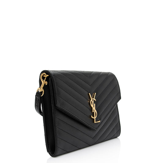 Saint Laurent Matelasse Grain de Poudre Monogram Envelope Pouch nd3yFf