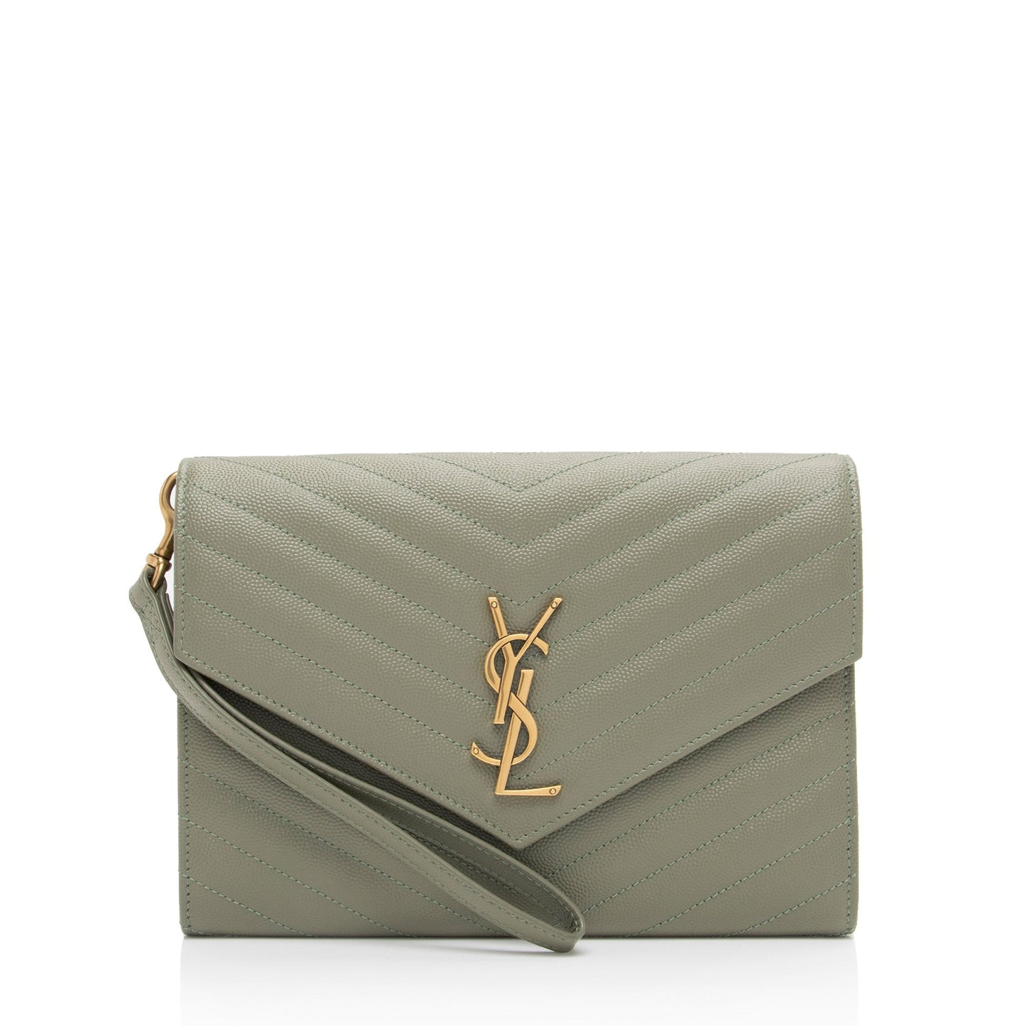 Saint Laurent Matelasse Grain de Poudre Monogram Envelope Pouch H63Wlo