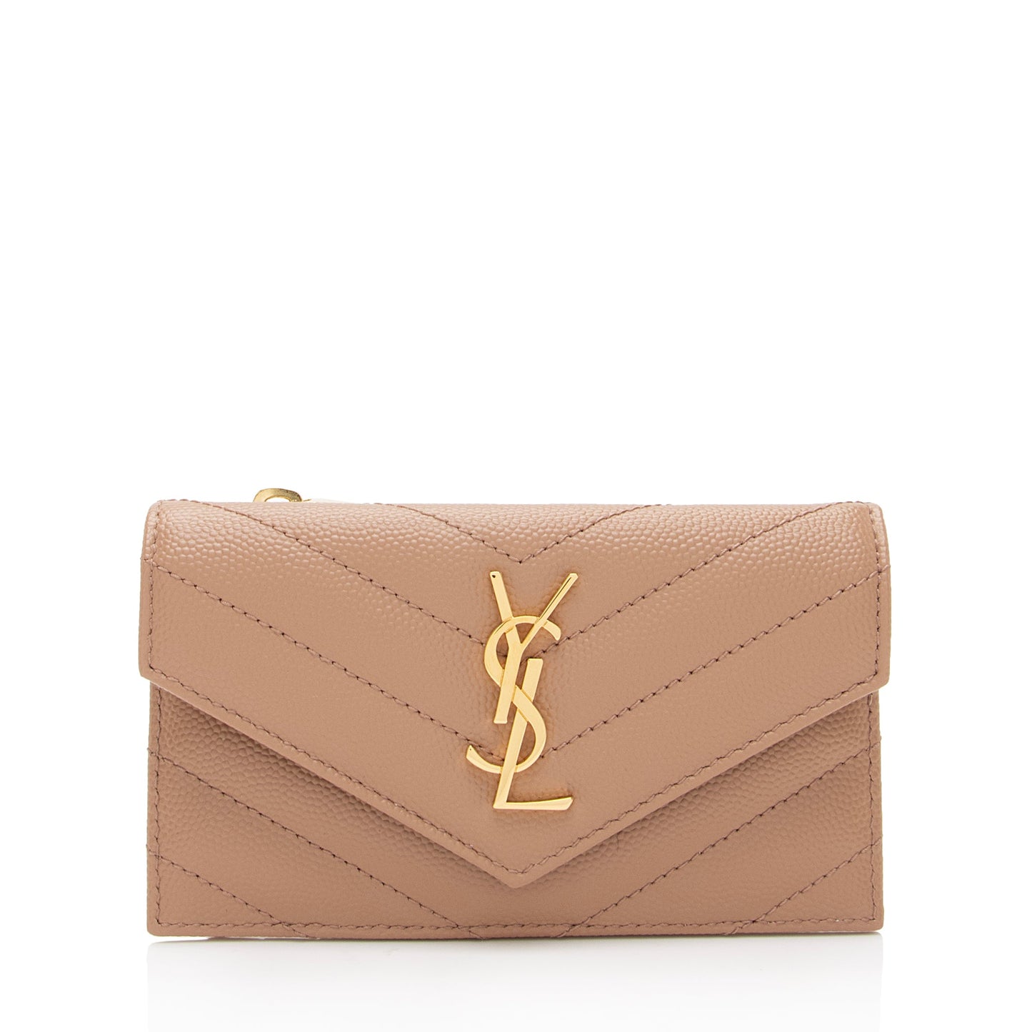 Saint Laurent Matelasse Grain de Poudre Monogram Fragments Flap Card Case 9N5wrw