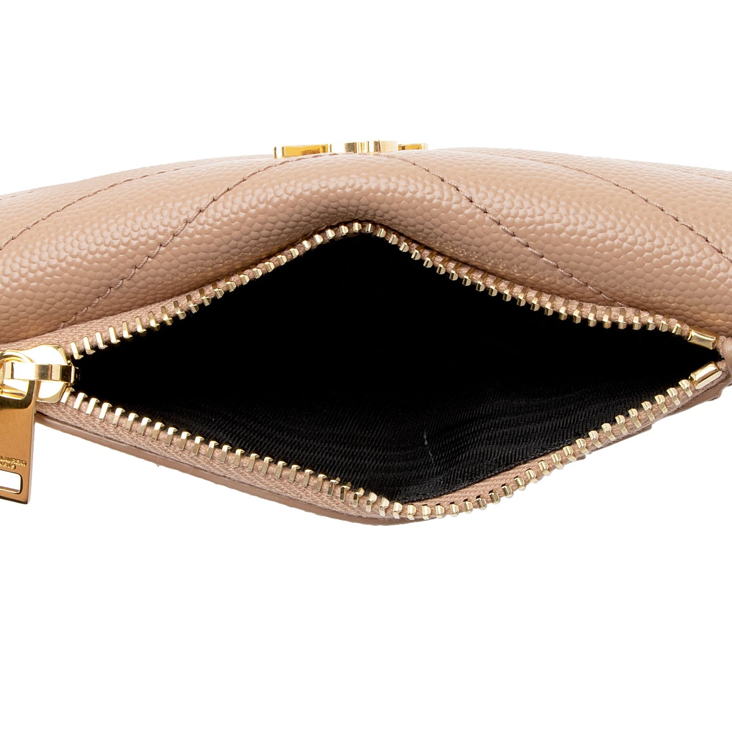 Saint Laurent Matelasse Grain de Poudre Monogram Fragments Flap Card Case 9N5wrw