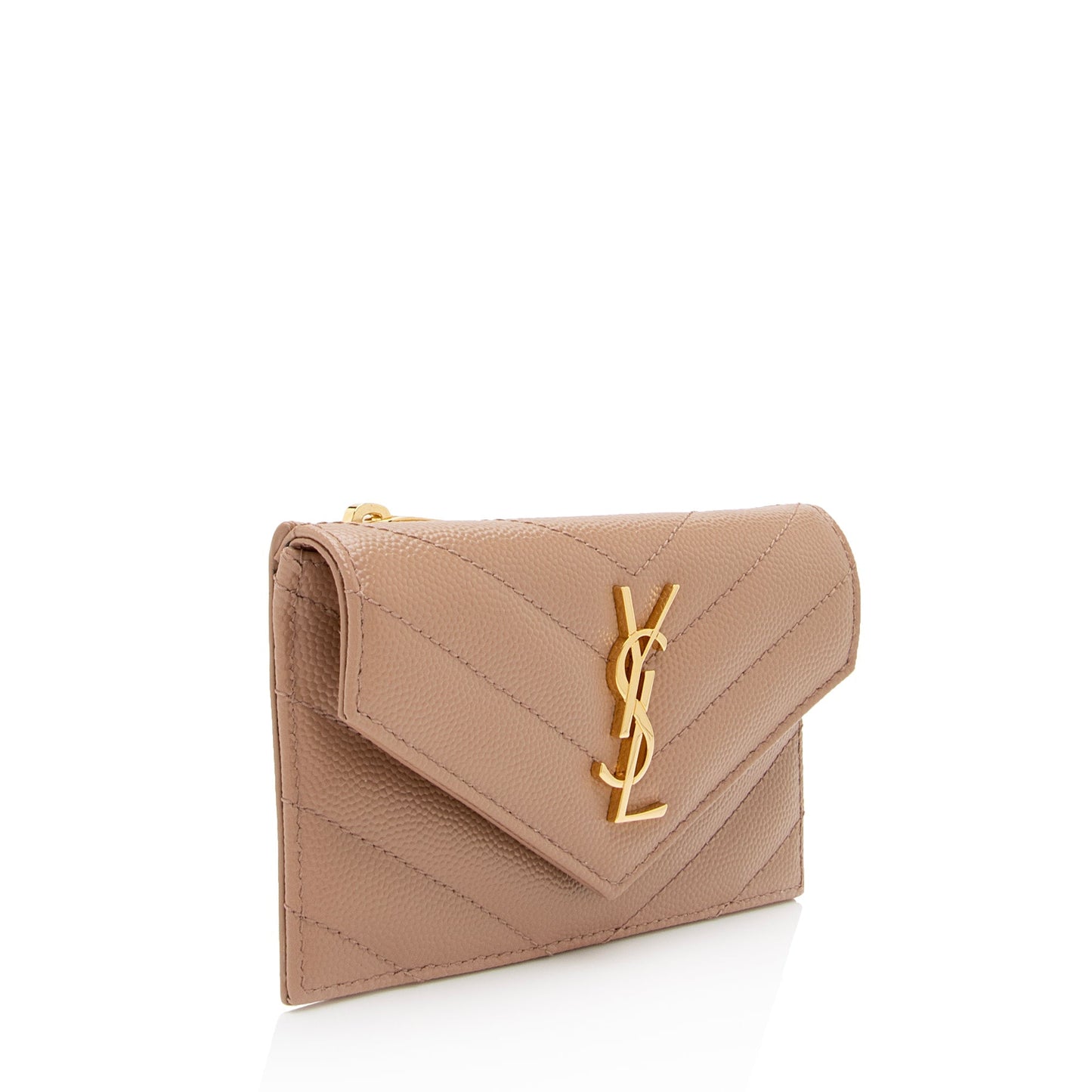 Saint Laurent Matelasse Grain de Poudre Monogram Fragments Flap Card Case 9N5wrw