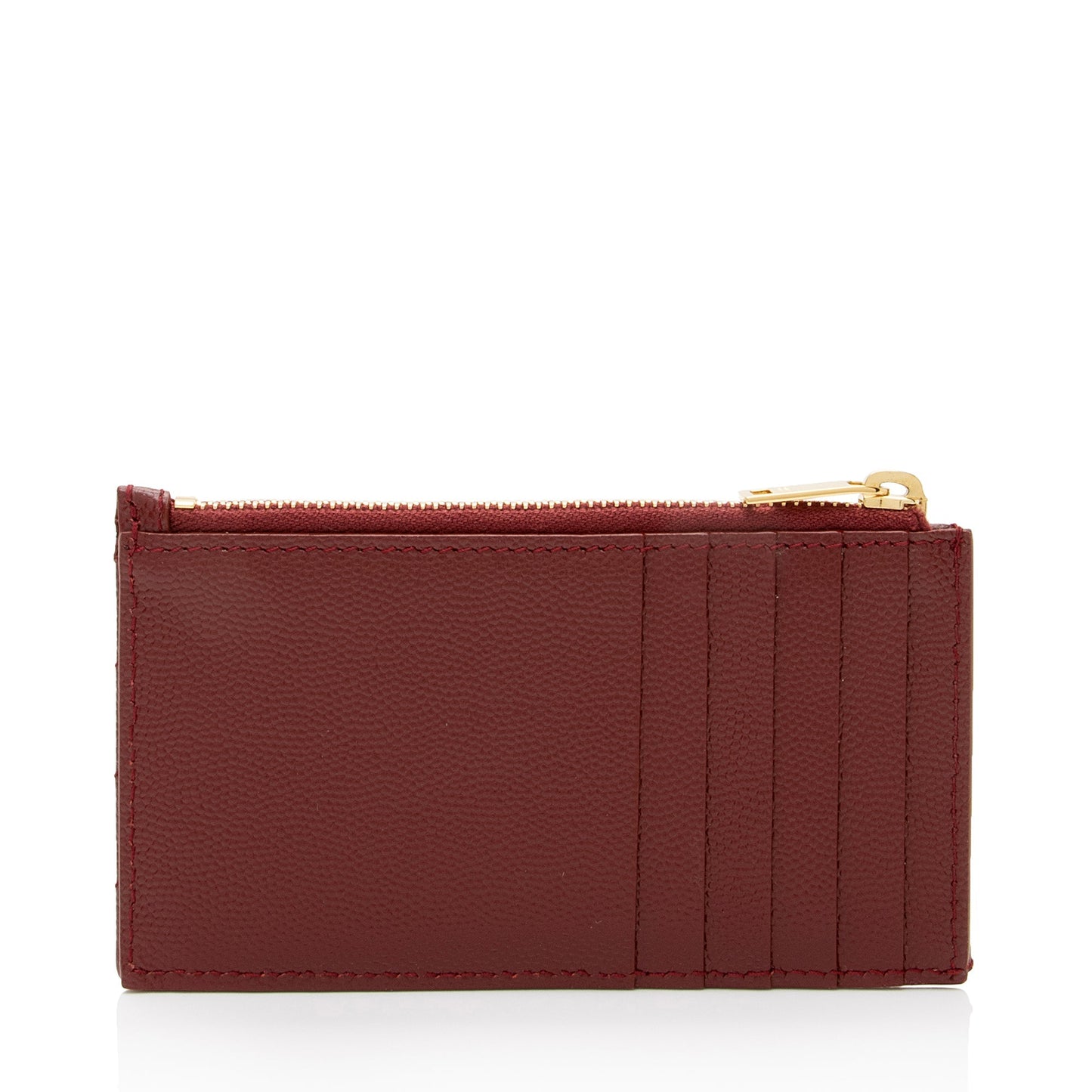 Saint Laurent Matelasse Grain de Poudre Monogram Fragments Zipper Card Case xj3XtJ