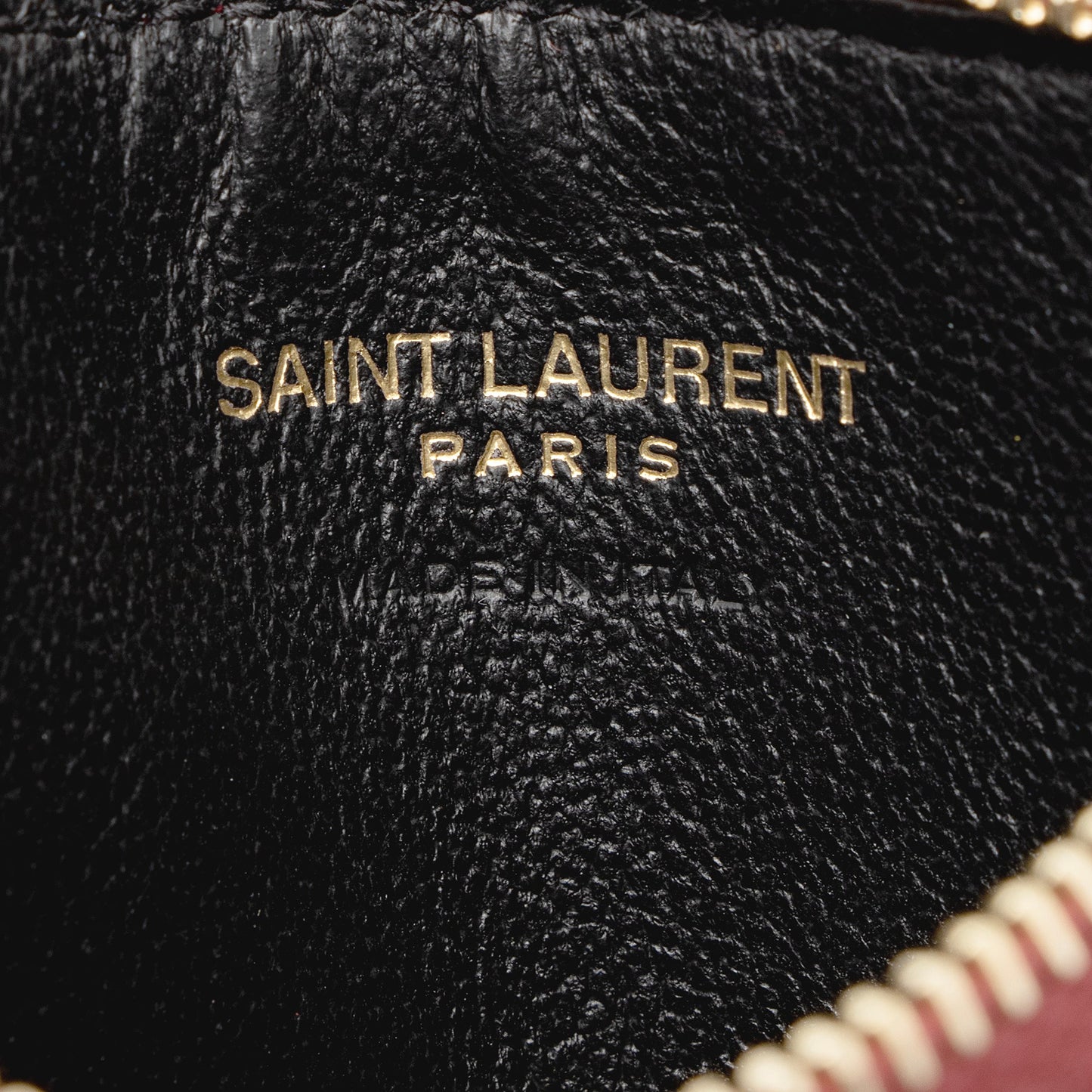 Saint Laurent Matelasse Grain de Poudre Monogram Fragments Zipper Card Case xj3XtJ