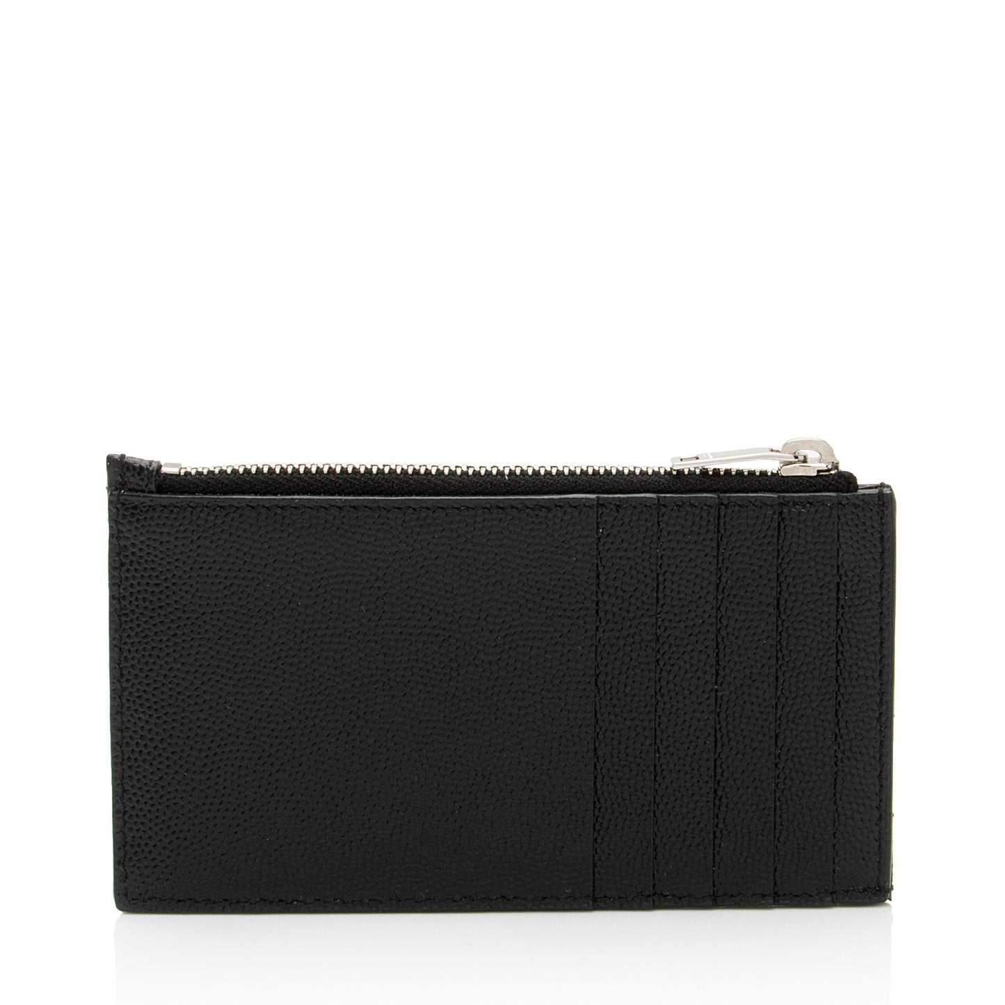 Saint Laurent Matelasse Grain de Poudre Monogram Fragments Zipper Card Case 664zHh
