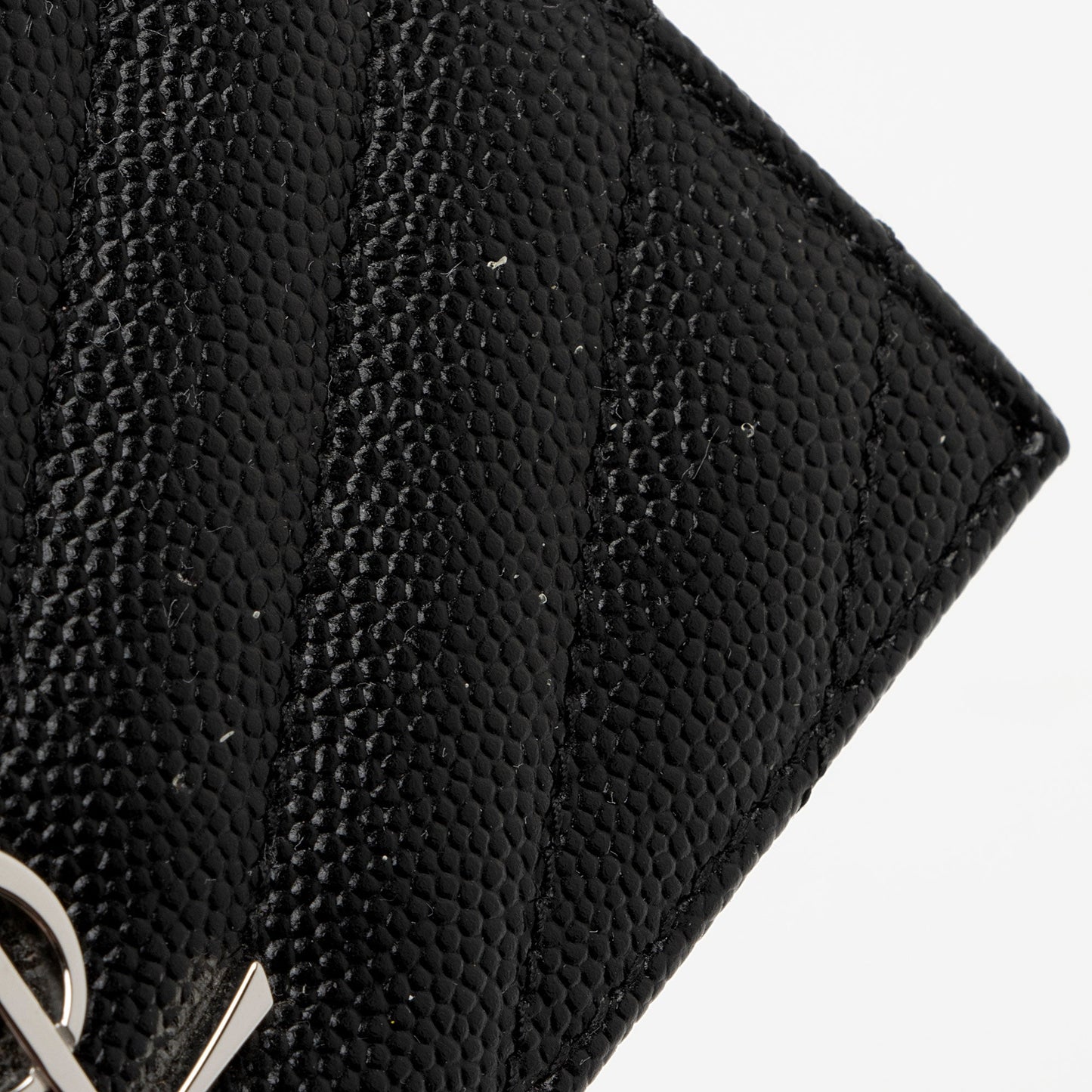 Saint Laurent Matelasse Grain de Poudre Monogram Fragments Zipper Card Case 664zHh