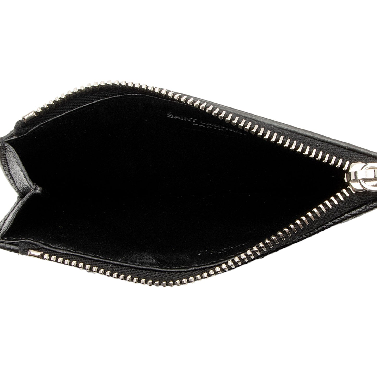 Saint Laurent Matelasse Grain de Poudre Monogram Fragments Zipper Card Case 664zHh