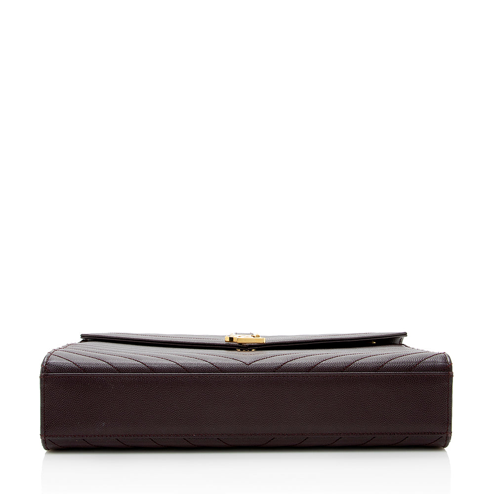 Saint Laurent Matelasse Grain de Poudre Monogram Large Shoulder Bag 18343