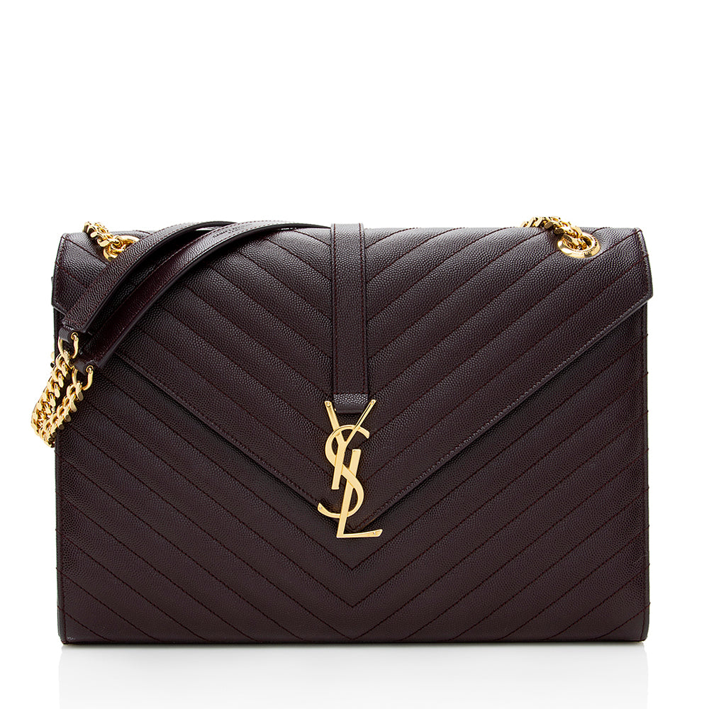 Saint Laurent Matelasse Grain de Poudre Monogram Large Shoulder Bag 18343