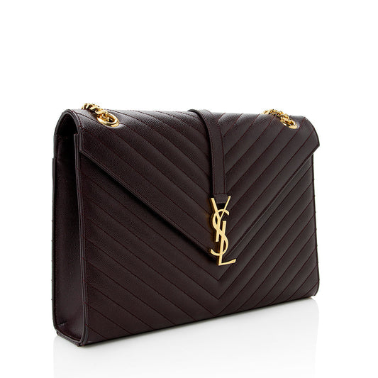 Saint Laurent Matelasse Grain de Poudre Monogram Large Shoulder Bag 18343
