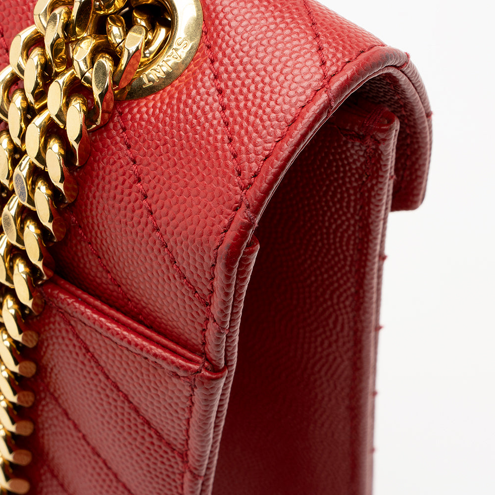 Saint Laurent Matelasse Grain de Poudre Monogram Large Shoulder Bag 21121