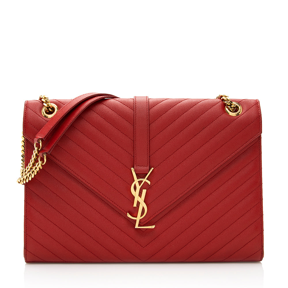 Saint Laurent Matelasse Grain de Poudre Monogram Large Shoulder Bag 21121