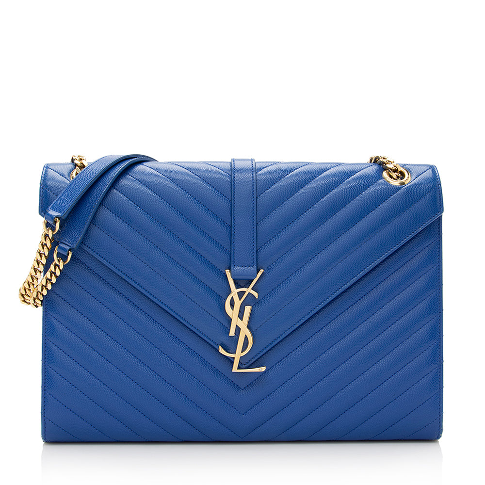Saint Laurent Matelasse Grain de Poudre Monogram Large Shoulder Bag 21620