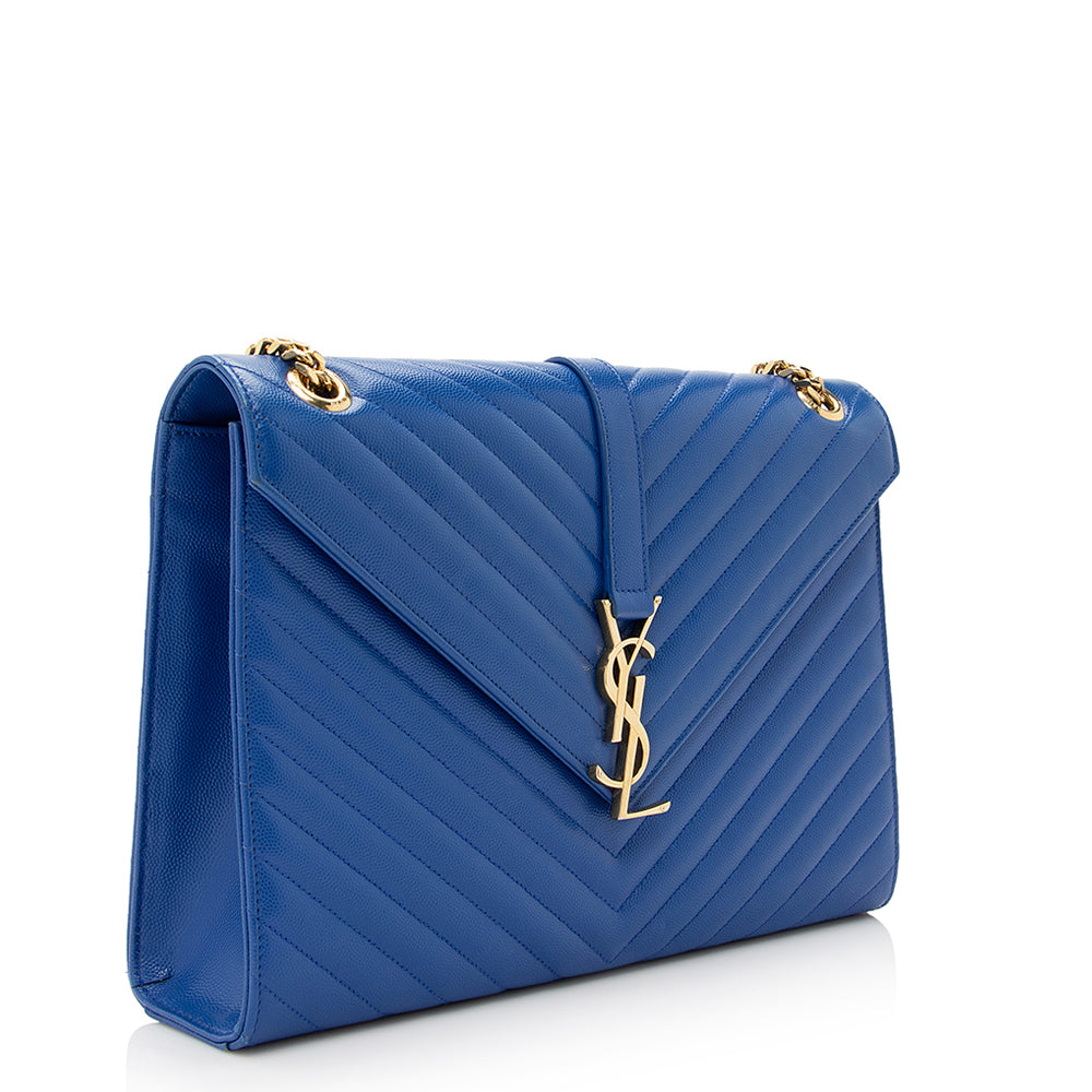 Saint Laurent Matelasse Grain de Poudre Monogram Large Shoulder Bag 21620