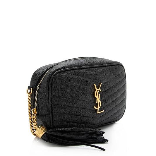 Saint Laurent Matelasse Grain de Poudre Monogram Lou Mini Camera Bag - FINAL SALE 23811