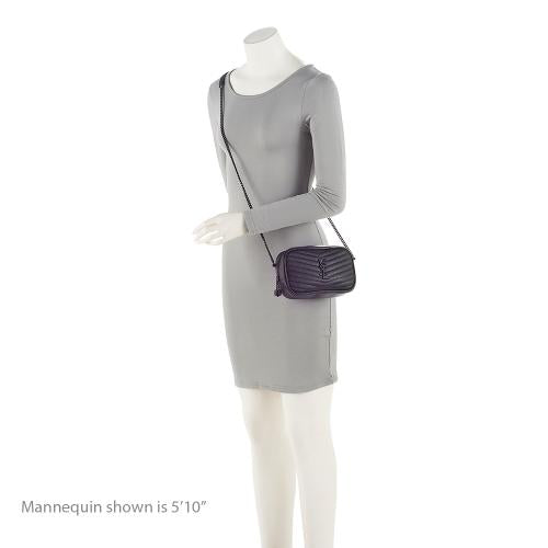 Saint Laurent Matelasse Grain de Poudre Monogram Lou Mini Camera Bag 1WB10U