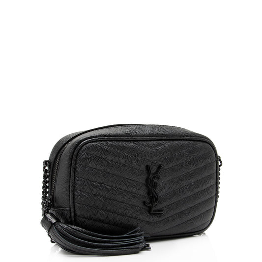 Saint Laurent Matelasse Grain de Poudre Monogram Lou Mini Camera Bag 1WB10U
