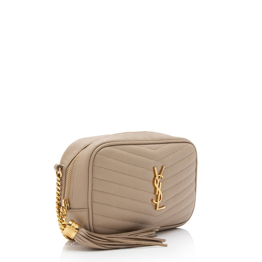 Saint Laurent Matelasse Grain de Poudre Monogram Lou Mini Camera Bag T7Shs9