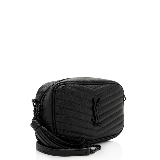 Saint Laurent Matelasse Grain de Poudre Monogram Lou Mini Camera Bag CGmBSW